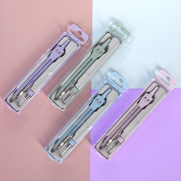 Набор чертежный  2 предмета Hatber Mist пласт. пенал ассорти