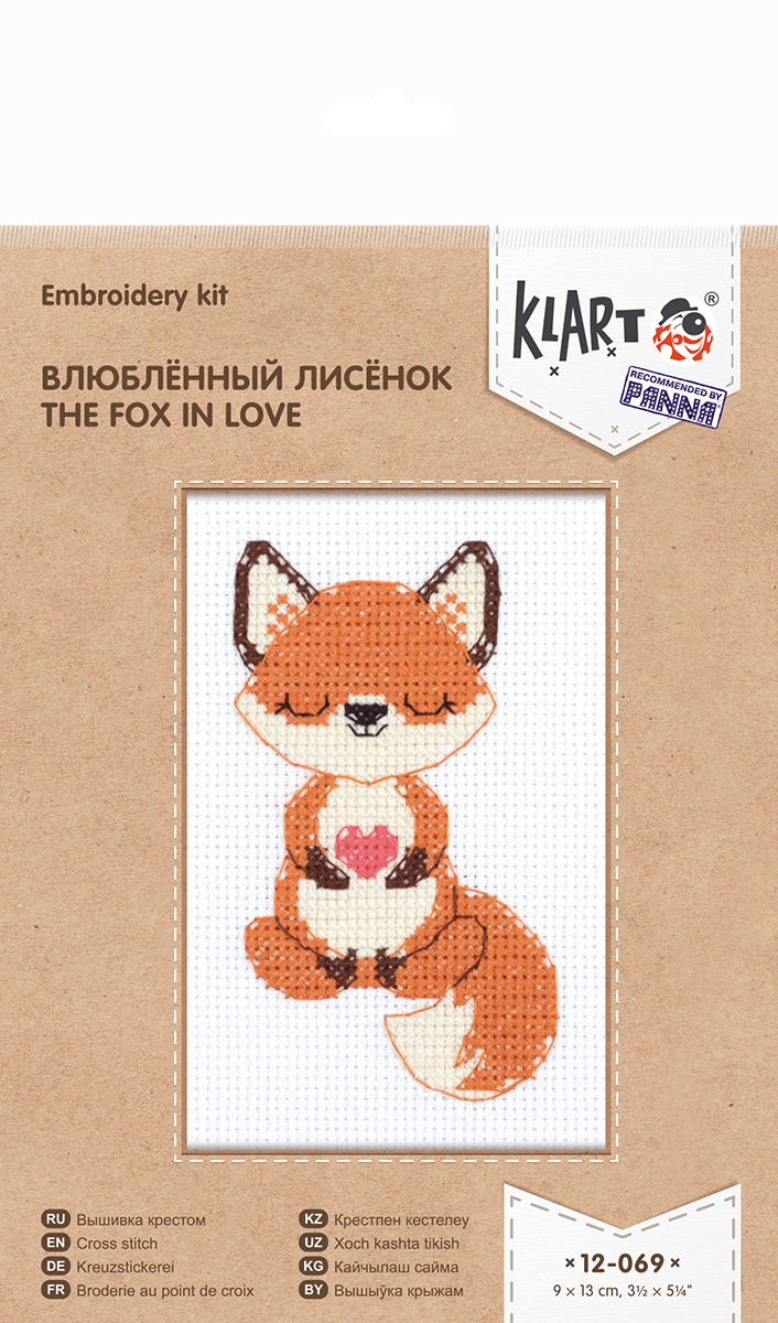 Набор для вышивания Klart Влюблённый лисёнок