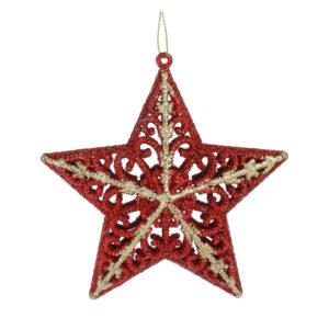 Подвеска декоративная Звезда 12x12,5см, красный пластик