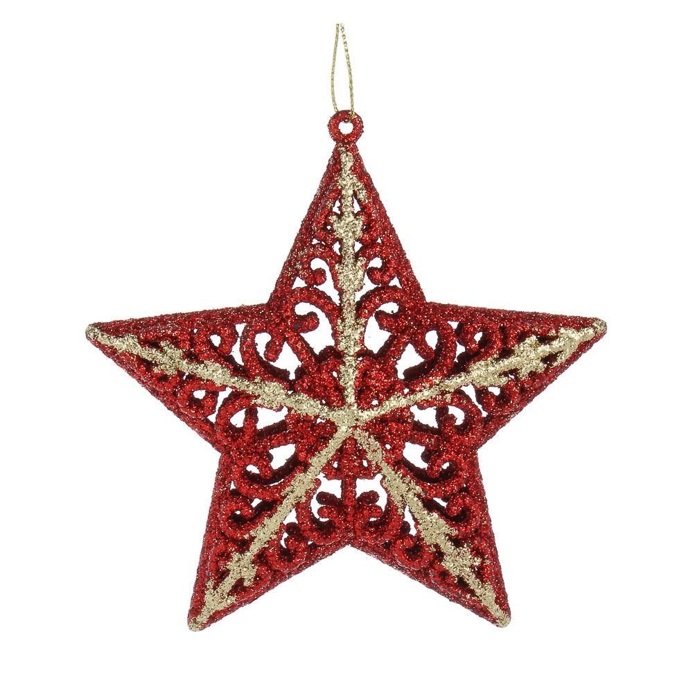 Подвеска декоративная Звезда 12x12,5см, красный пластик