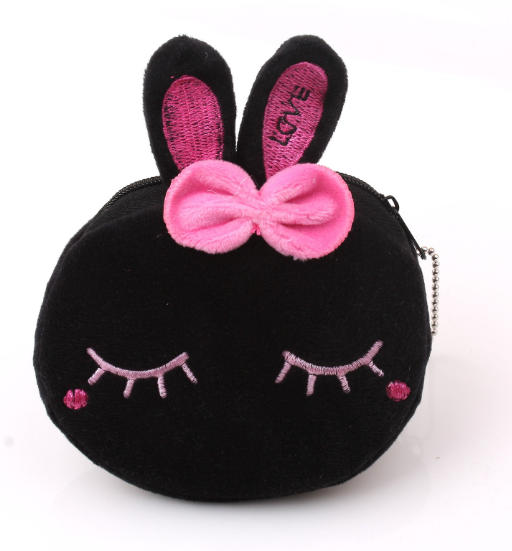 Кошелёк плюшевый Dark cat, black 10х11см