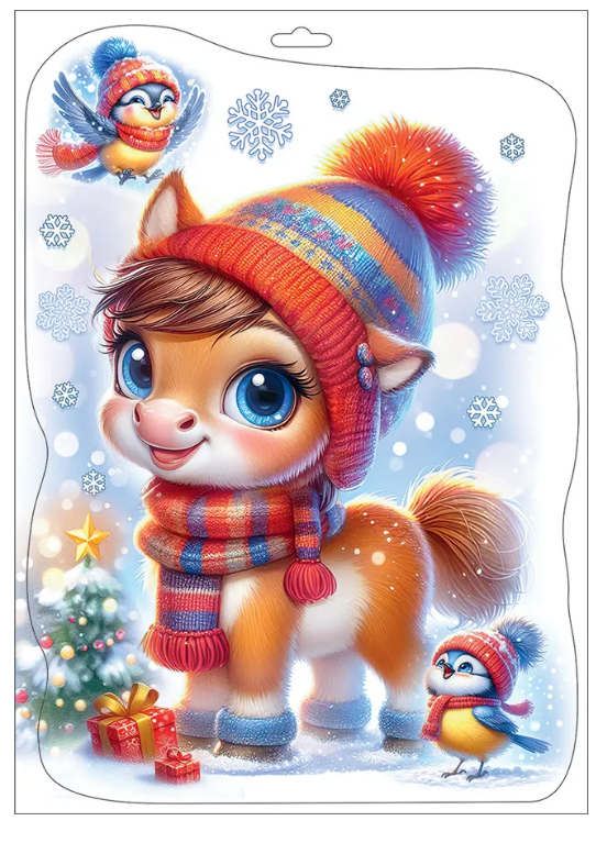 Наклейка оформительская Пони в шапочке