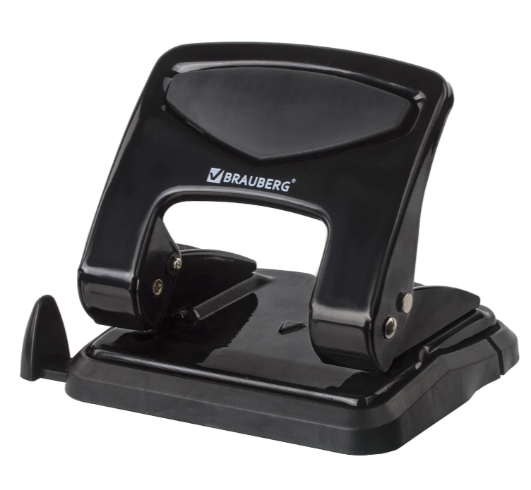 Дырокол BRAUBERG PN-150M 35л. металлический черный