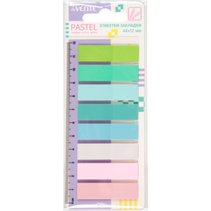 Закладки-ярлычки deVENTE Pastel 44х12мм 8цв.х 20л пастель, пластиковые