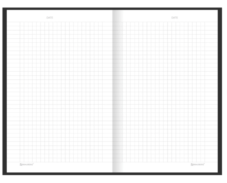 Блокнот 80л. А5 BRAUBERG Minimal черный, клетка