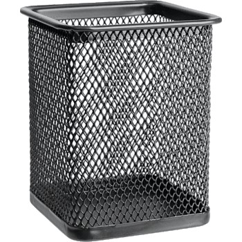 Подставка настольная стакан, квадратный металлический черный