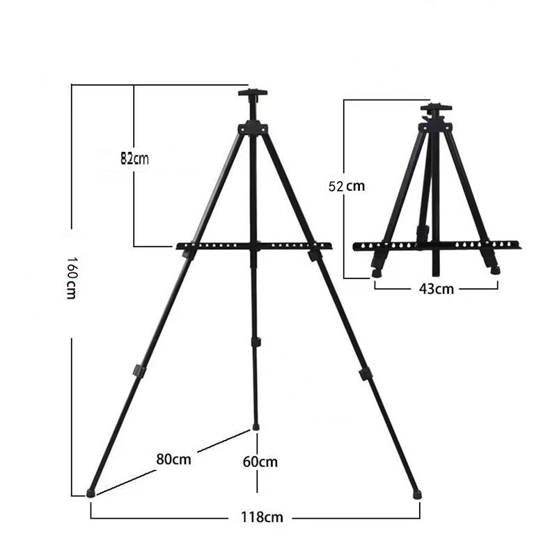 Мольберт напольный 160х82х52см металлический, телескопический в сумке