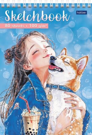 Скетчбук А5  80л Настроение Bubble Tea 100г/м2