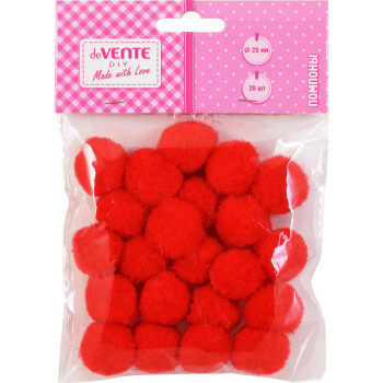Помпоны для творчества deVENTE 25мм 20шт. красные