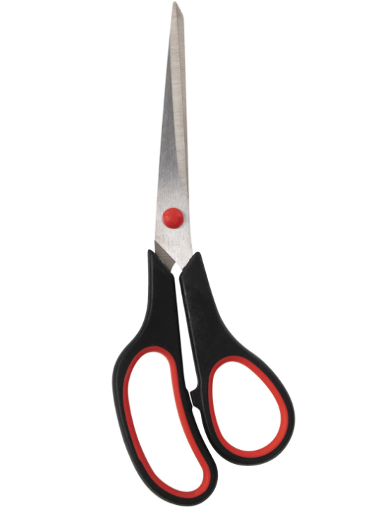 Ножницы 215мм STAFF EVERYDAY, резиновые вставки, черно-красные