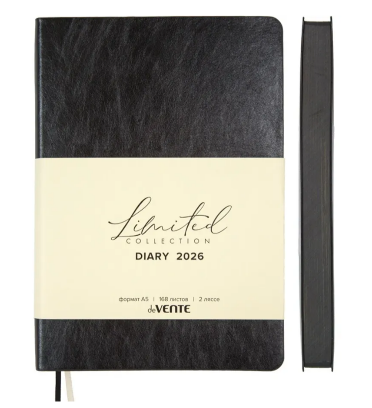 Ежедневник 2026г. А5 168л. deVENTE Orto, черный