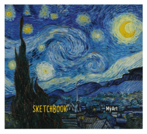 Скетчбук 200х200мм Винсент Ван Гог. Звёздная ночь 7БЦ