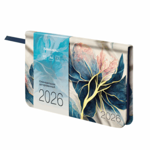 Еженедельник 2026г. А6 BRAUBERG Vista, под кожу Цветы