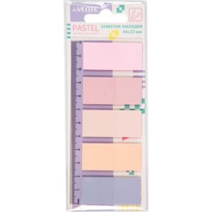Закладки-ярлычки deVENTE Pastel 44х20мм 5цв.х 20л пастель, пластиковые оттенки розового