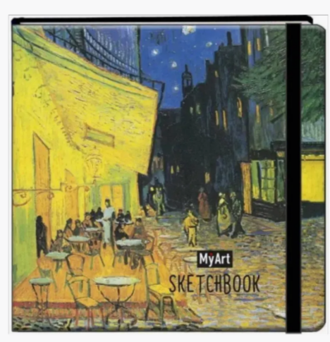 Скетчбук 200х200мм Винсент Ван Гог. Ночная терраса кафе 7БЦ