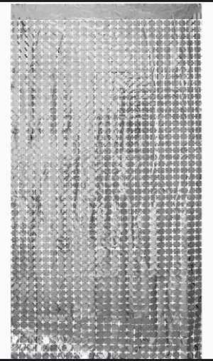 Занавес фигурный 100х200см серебро квадраты 3х3см, НАБОР 2шт.