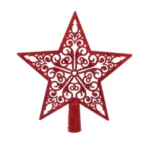 Звезда на макушку ёлки 21,5см красный, пластик