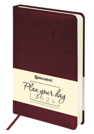 Ежедневник 2026г. А5 168л. Brauberg Imperial, бордо