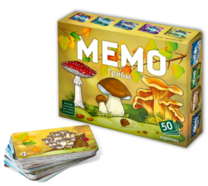 Игра настольная МЕМО Грибы, 50 карточек