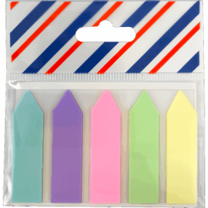 Закладки-ярлычки Attomex Pastel 45х12мм 5цв.х 20л стрелки, пластиковые