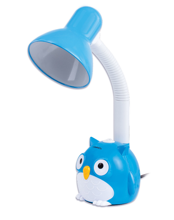 Светильник настольный SONNEN OU-603 СОВА на подставке, цоколь Е27, синий