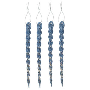 Набор декоративных украшений Сосульки 4шт. 13,5см синий