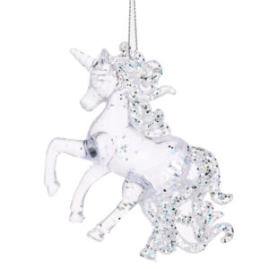 Подвеска декоративная Единорог 10х12см, акрил с глиттером