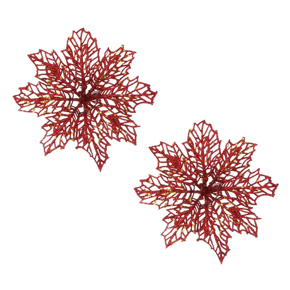 Цветы на прищепке 13x13см 2 шт красные