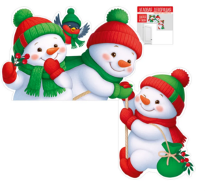 Плакат угловой Веселые снеговики