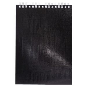 Блокнот 80л. А5 Hatber METALLIC Черный бумвинил на гребне