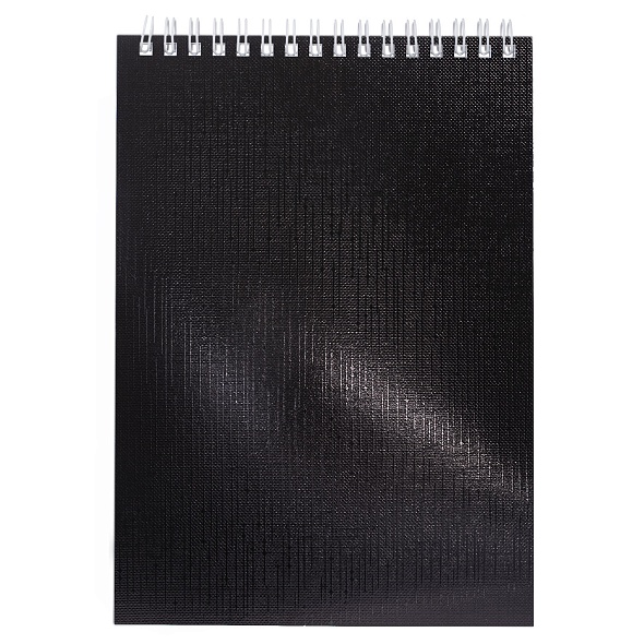 Блокнот 80л. А5 Hatber METALLIC Черный бумвинил на гребне