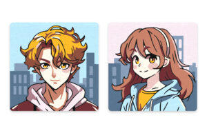 Набор для раскрашивания по номерам на магните ФРЕЯ Анимешная парочка 9х9см