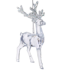 Подвеска декоративная Олень 15см, акрил с глиттером