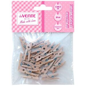 Прищепки декоративные deVENTE Natural Wood 25мм 20шт. деревянные