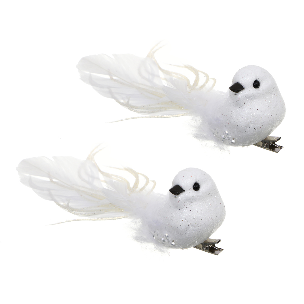 Птицы на прищепке 3x14см 2 шт пластик