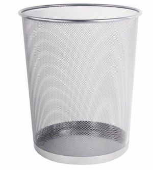 Корзина для бумаг 20л, сетчатая, металлическая, серебристая BRAUBERG Germanium