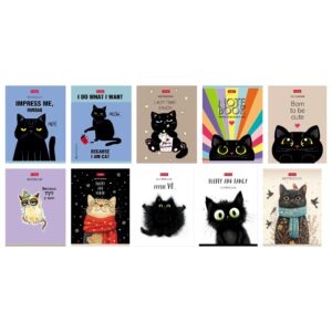 Записная книжка 32л. А6 Hatber Котэ, клетка, на скобе