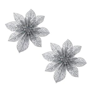 Цветы на прищепке 13x13см 2 шт серебро
