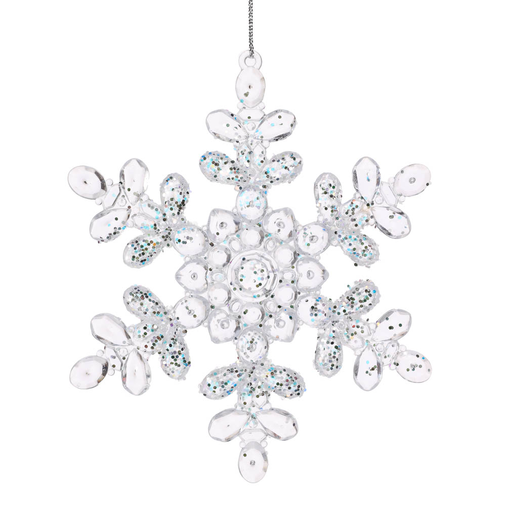 Подвеска декоративная Снежинка 14х13,5см, акрил