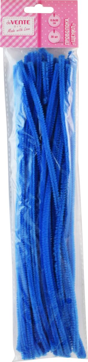 Проволока синельная Пушистая deVENTE Шенил 0,6х30см 30шт. голубая