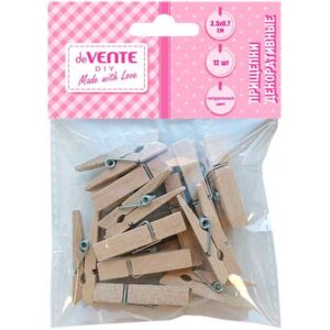 Прищепки декоративные deVENTE Natural Wood 35мм 12шт. деревянные