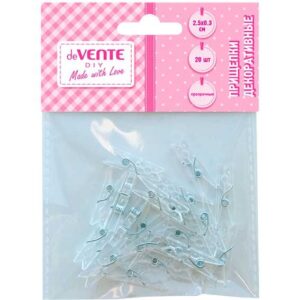 Прищепки декоративные deVENTE Transparent 25мм 20шт. пластиковые, прозрачные