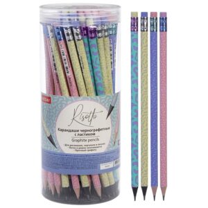 Карандаш чернографитный Hatber Risotto НВ, с ластиком