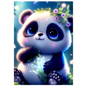 Алмазная мозаика 21х25см Панда, с мольбертом