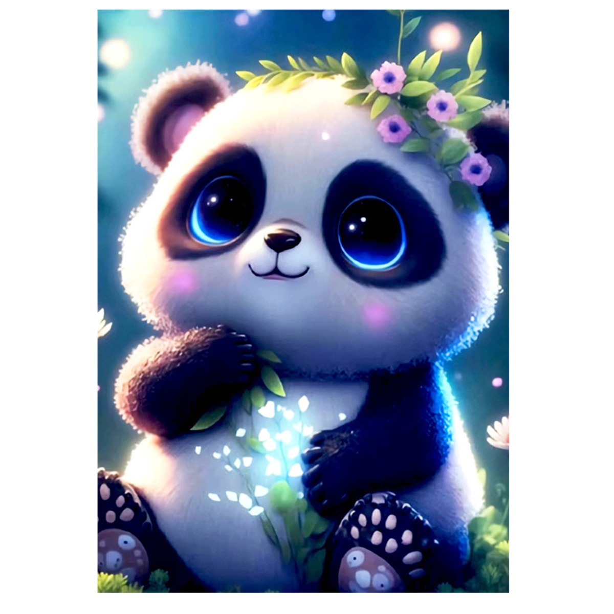 Алмазная мозаика 21х25см Панда, с мольбертом