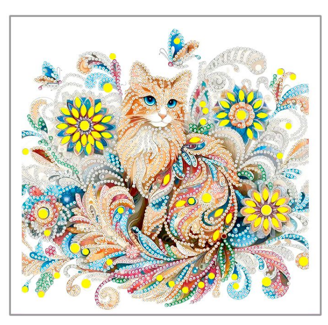 Алмазная мозаика 30х30см Кошка