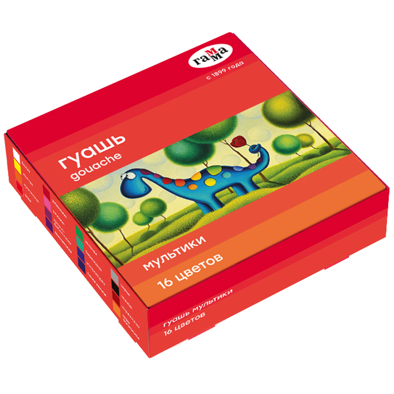 Гуашь 16 цв. 20мл ГАММА Мультики