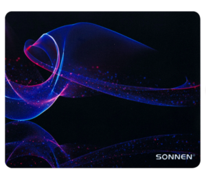 Коврик для мыши SONNEN NEON WAVE, резина + ткань, 250х200мм