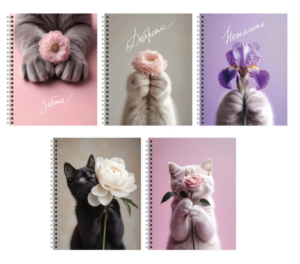 Тетрадь 96л. клетка ЭКСМО Cat & Flowers, гребень