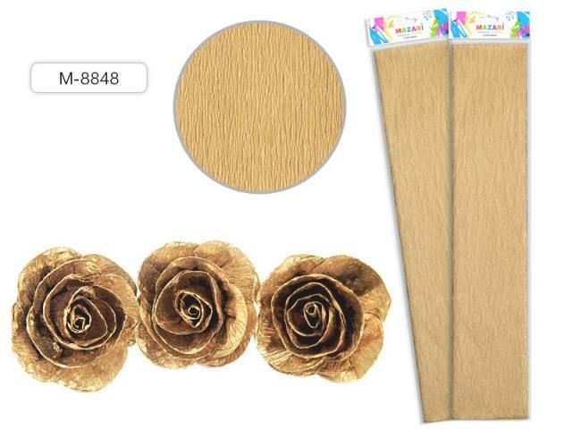 Бумага креповая Mazari 50х250см золотистая